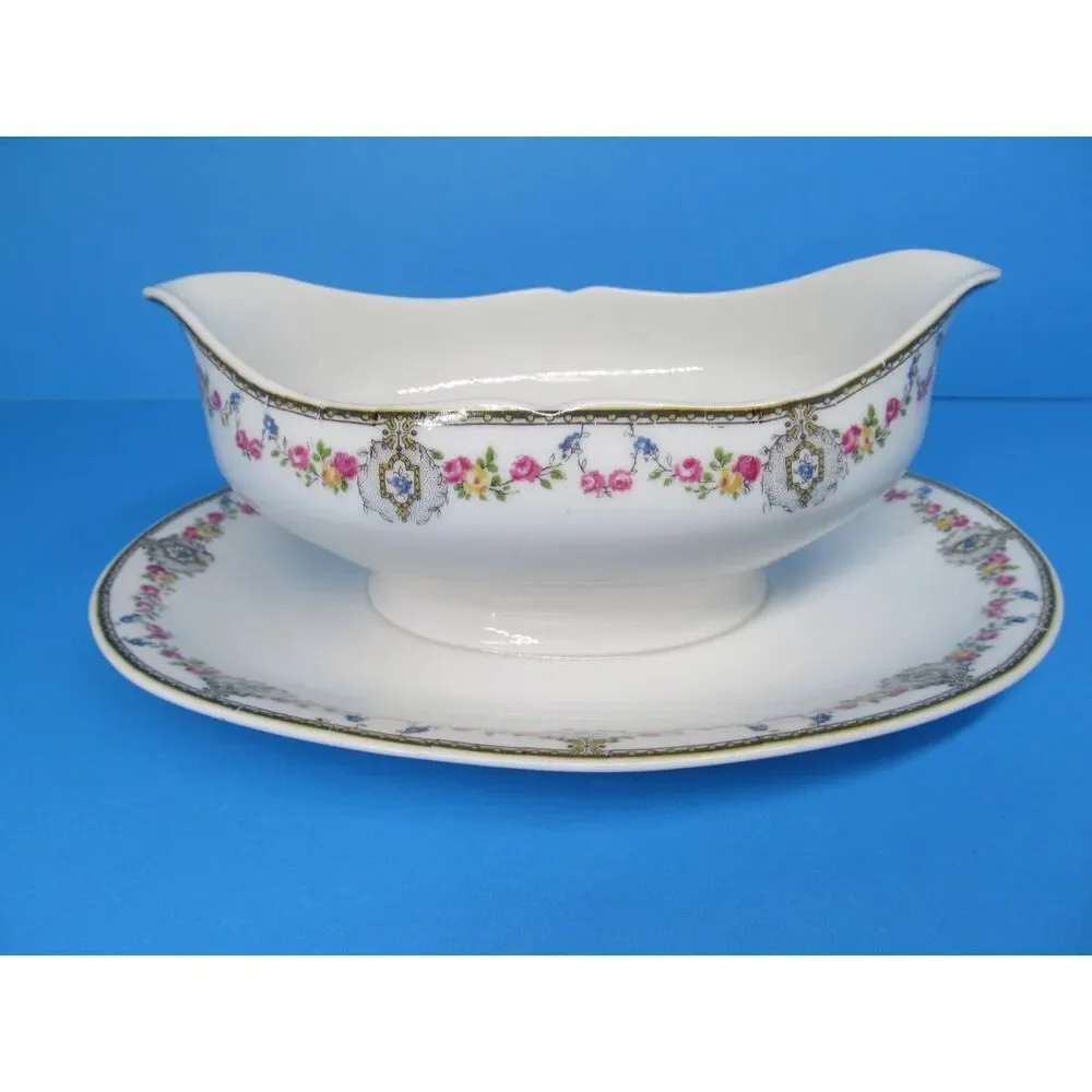 Limoges Gravy Boat underplate Charles Ahrenfeldt Wright Tyndale And Van Roden
